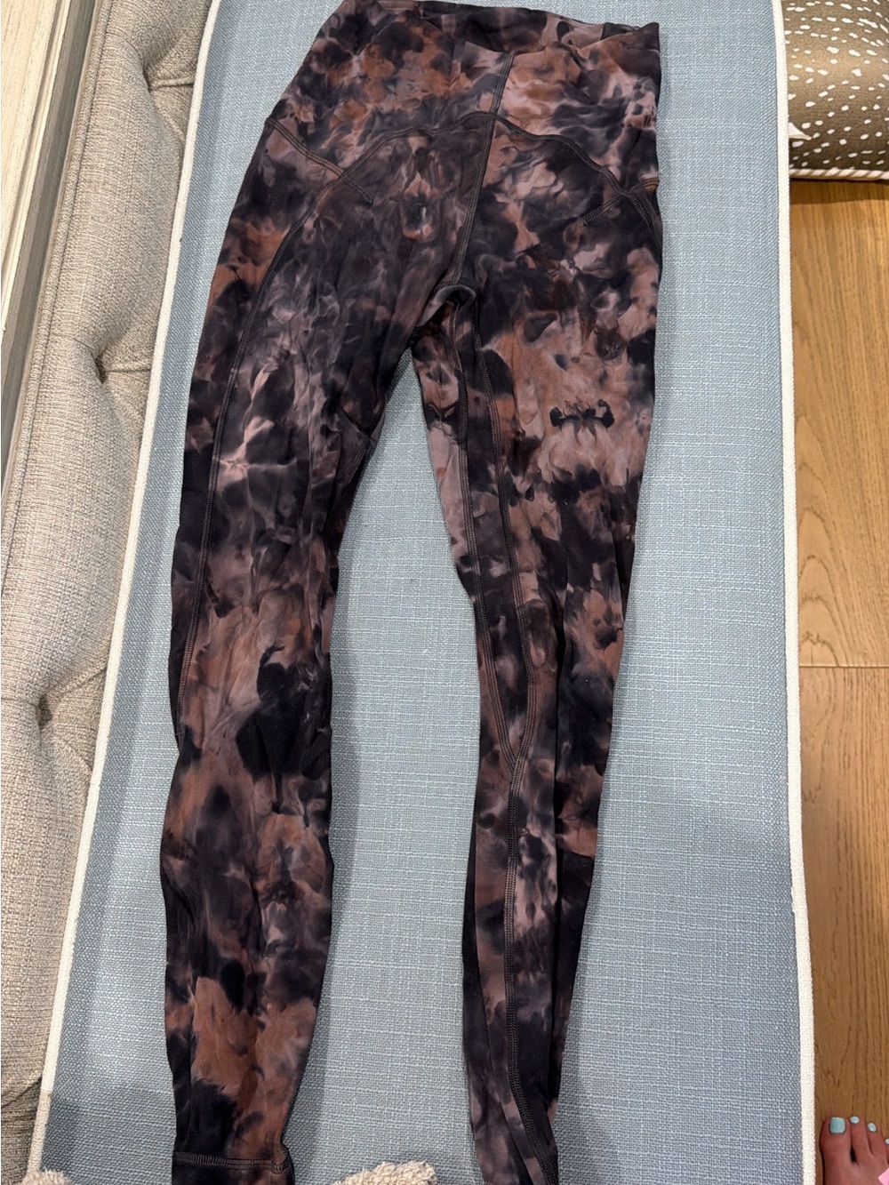 lululemon athletica navy and pink Tie-Dye Leggings